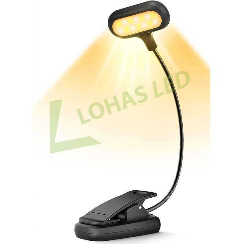 LOHAS 14 LEDs Book Light USB Book Reading Lamp 4 Brightness Dimmable Flexible Book Lights for Kids Students