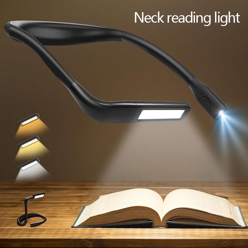 Aixinpin Neck reading light 3 Colors & 3 Brightness Adjustable Flexible Led Neck Reading Book Lamp Light For Reading In Bed