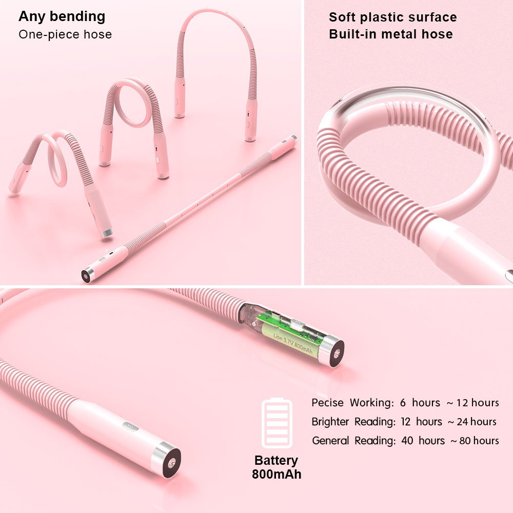 Hot Selling Flexible Rechargeable Led Book Lights Neck Reading Lamp For Reading In Bed Camping Light