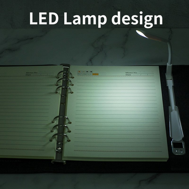 Big writing screen notepad with LED lamp 12000mah business class power bank light charging notebook