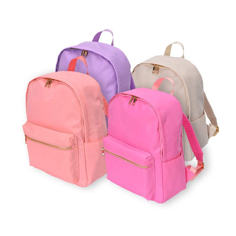 Kaijie Unisex School Backpack Fashionable Nylon Letter Pattern Zipper Waterproof Oxford Polyester Book Bag Kids Teens Factory