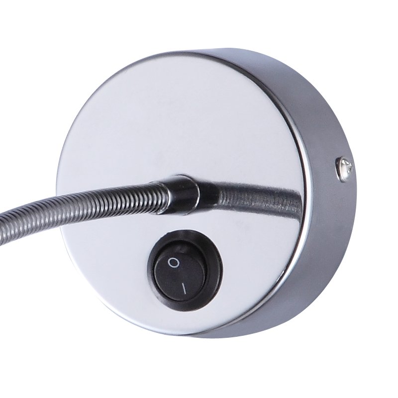 3W LED wall mount reading lights hotel headboard reading light with flexible gooseneck on/off switch
