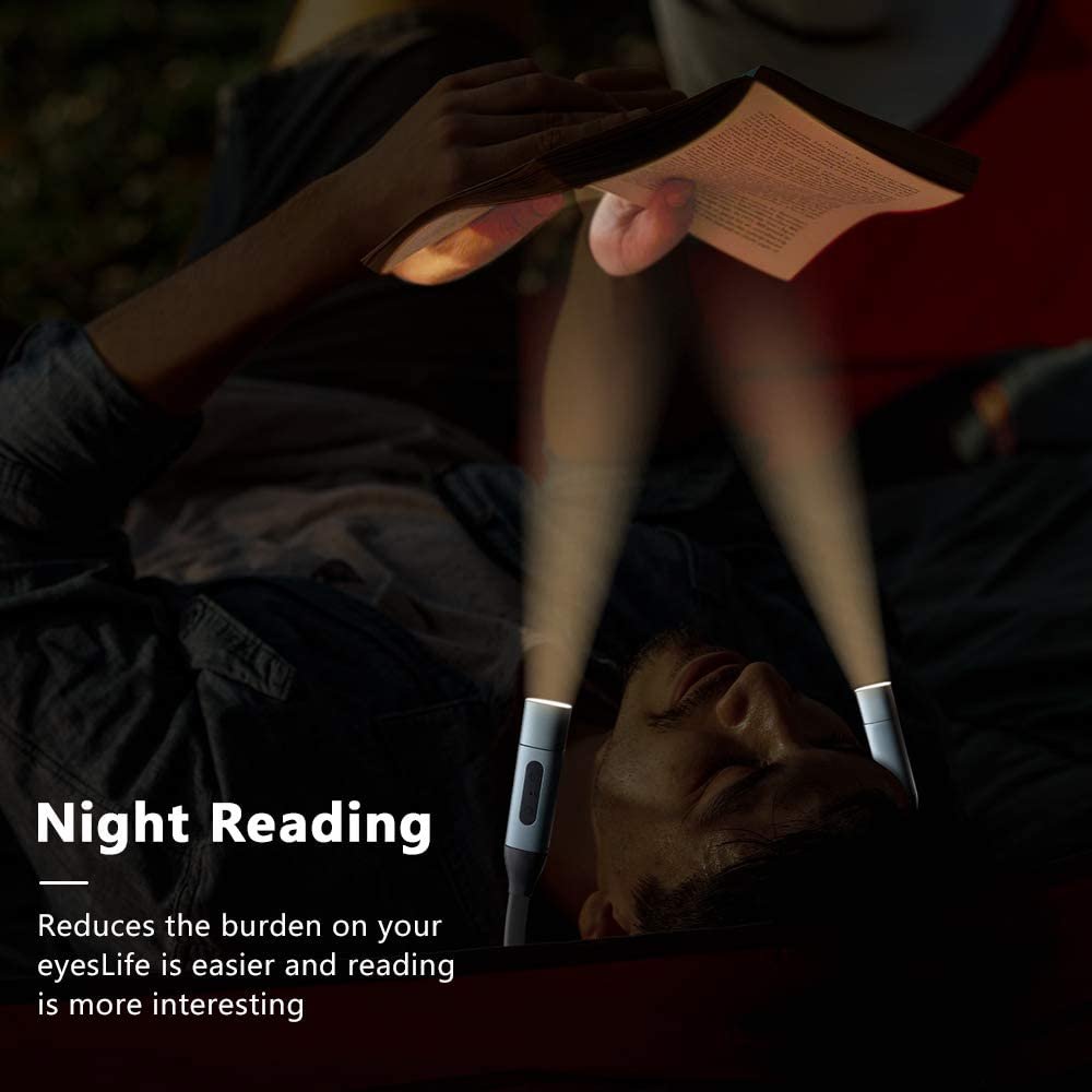 drop shipping 10 Brightness Levels Hands-Free Flexible Booklights LED Reading Light Rechargeable Neck Book Light
