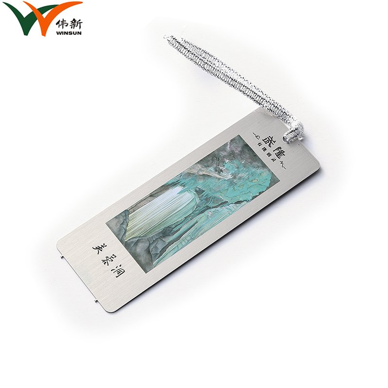 Hot Selling Portable Scenic Area Building Light Green Color Metal Bookmark