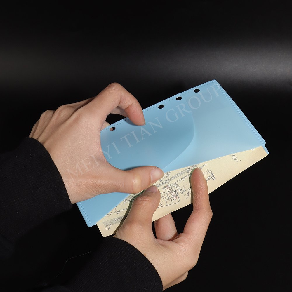 Custom A6 A7 PP Cash Envelopes 2 Pockets Zipless Money Envelopes Loose Leaf 6 Holes Cash Budget Envelope Tabs Index Divider Page