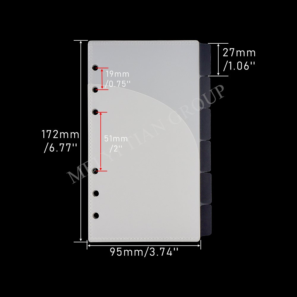 Custom A6 A7 PP Cash Envelopes 2 Pockets Zipless Money Envelopes Loose Leaf 6 Holes Cash Budget Envelope Tabs Index Divider Page