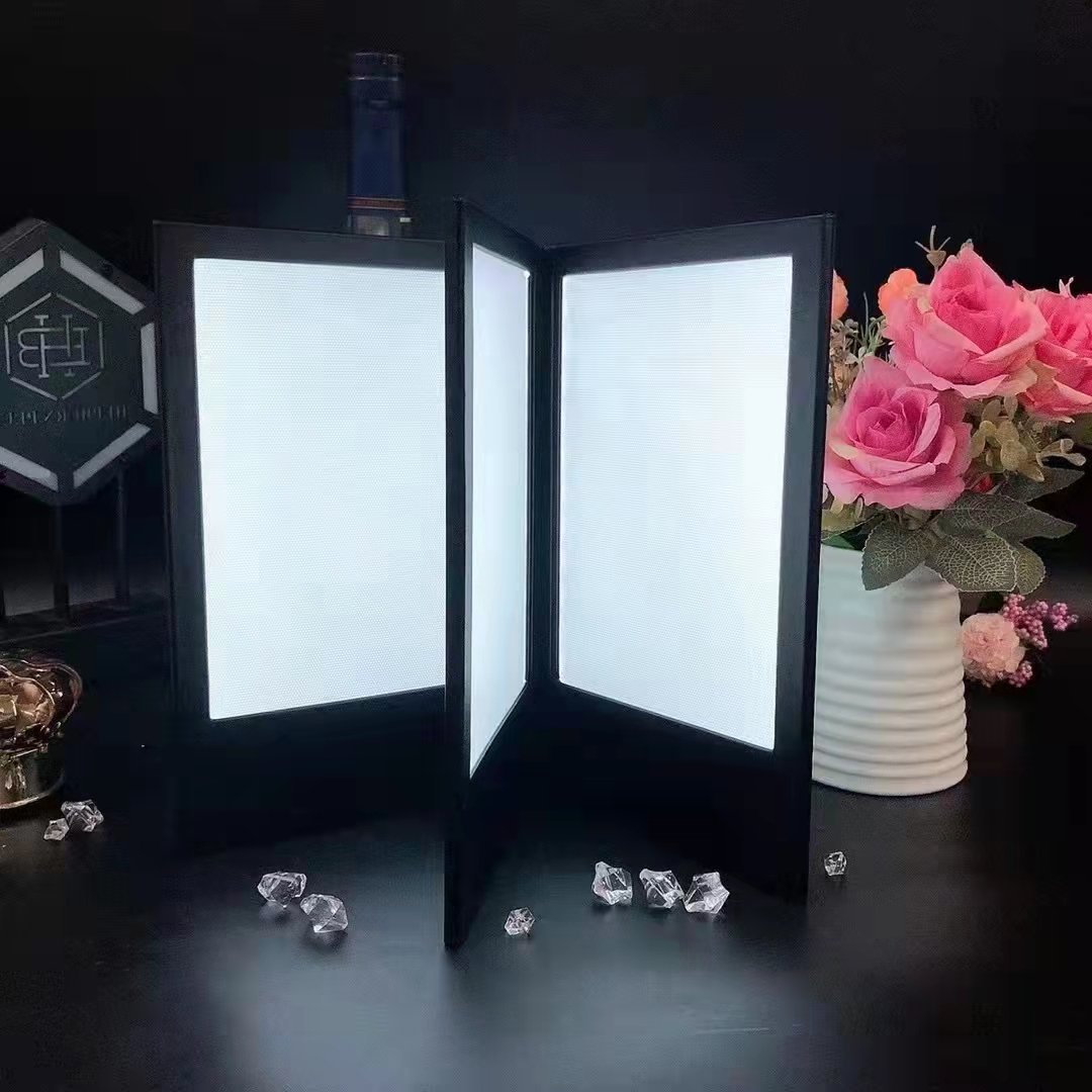 Customizable Logo Led Light Club Vip Lounge Menu Book Table Dining Specials Menu For Saloon Tavern Pub Brewpub Spirits Bar