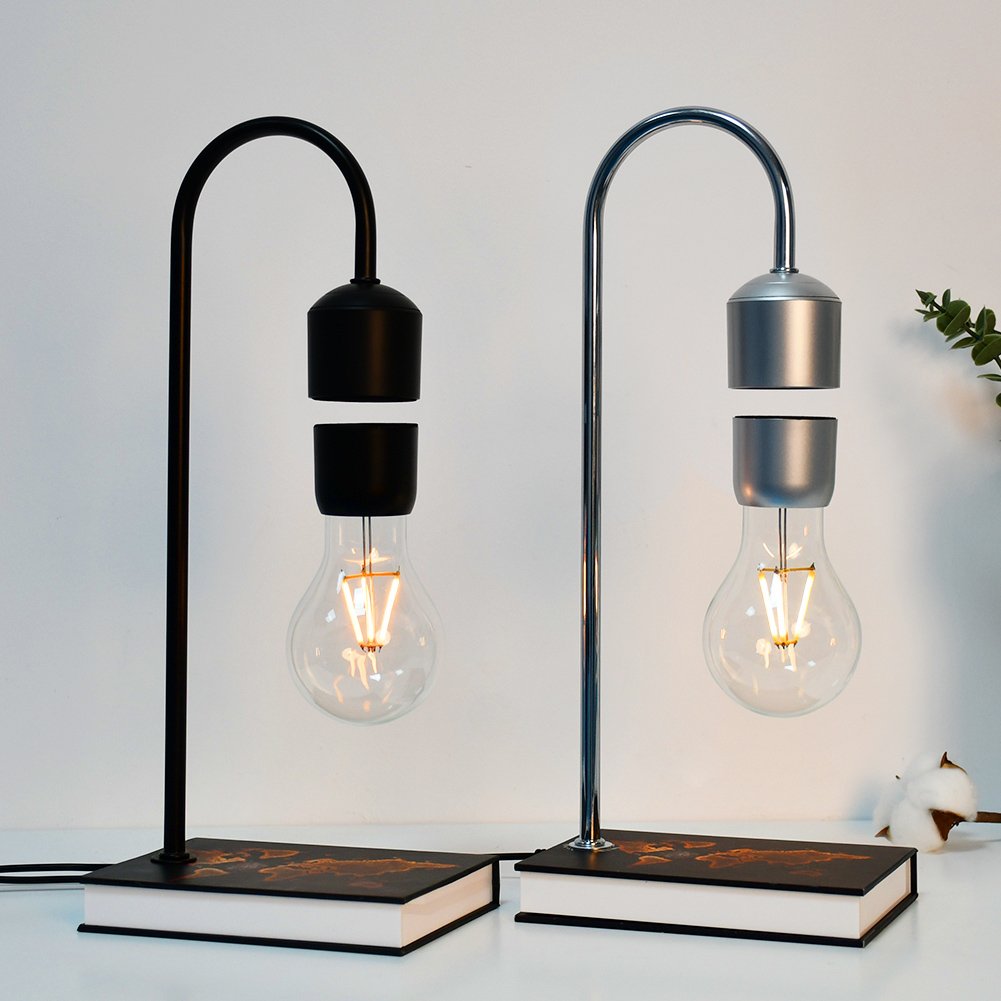 2024 NEW design smart magnetic Floating Levitating Lighting Bulb with wireless charger levitating moon lamp for decoration