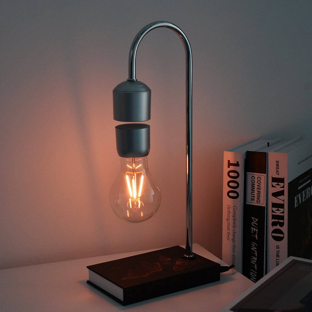 2024 NEW design smart magnetic Floating Levitating Lighting Bulb with wireless charger levitating moon lamp for decoration