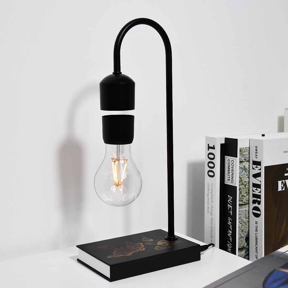 2024 NEW design smart magnetic Floating Levitating Lighting Bulb with wireless charger levitating moon lamp for decoration