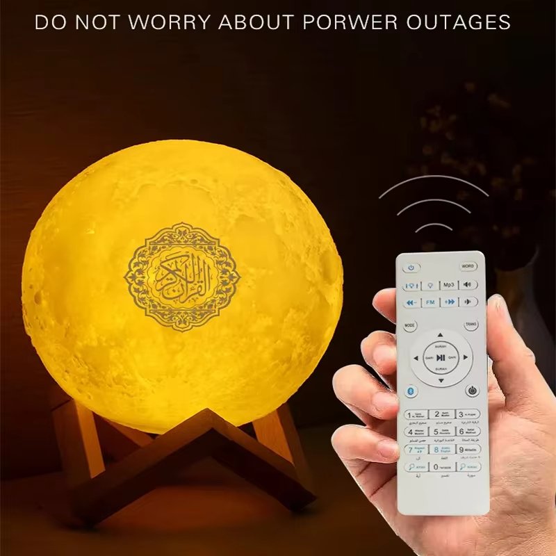 Player Speaker Audio Player Desk Touch Moon Lamp Quran Speaker With Remote Control Light