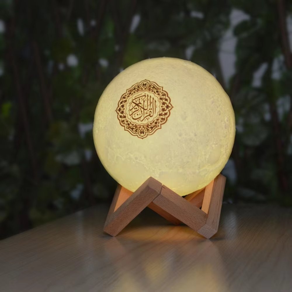 Player Speaker Audio Player Desk Touch Moon Lamp Quran Speaker With Remote Control Light