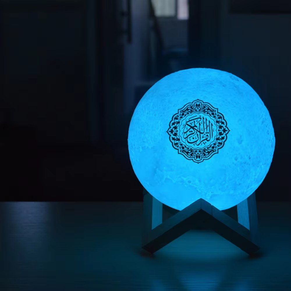 Player Speaker Audio Player Desk Touch Moon Lamp Quran Speaker With Remote Control Light