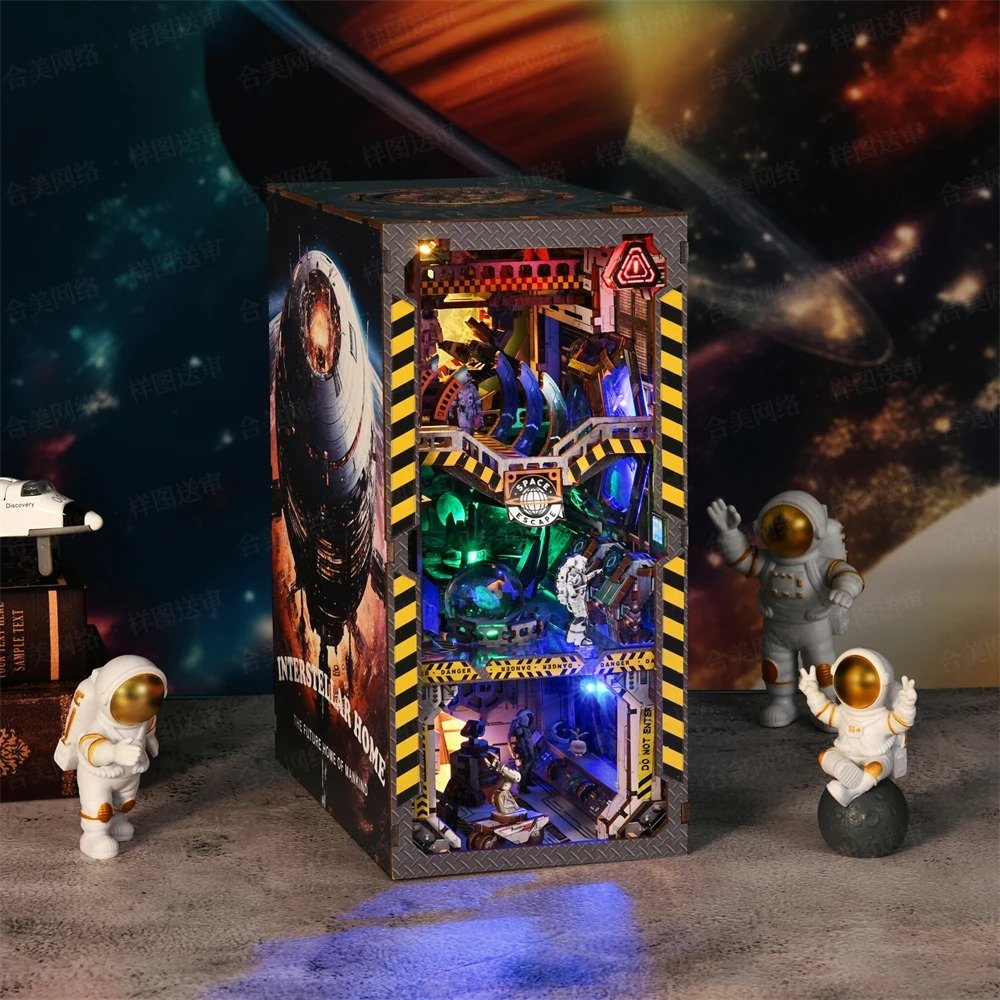 2024 New Trending Aslowsnail Interstellar Home 3D Book Nook Kit DIY Book Nook with LED Light