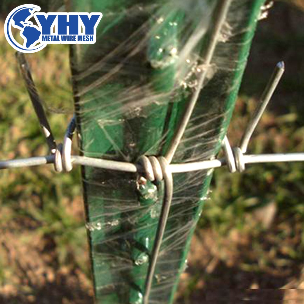 1.25lb/ft 6 feet heavy duty cheap fence green spraying T type sdudded post