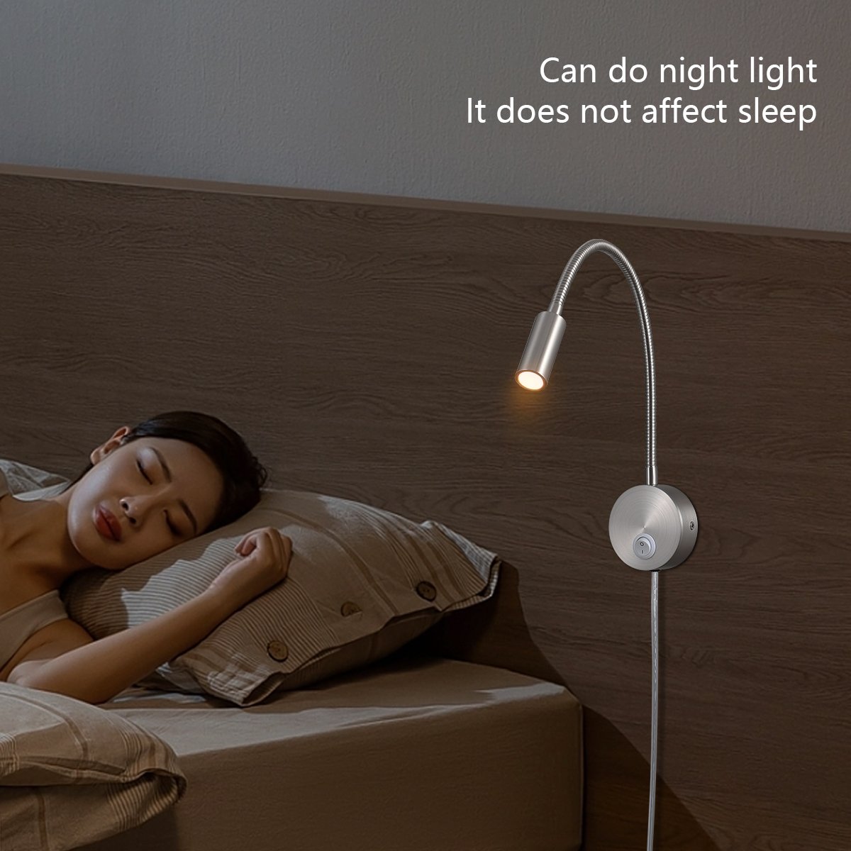 modern led wall mounted reading lights with 3 color temperature adjustable hotel headboard book light for reading in bed