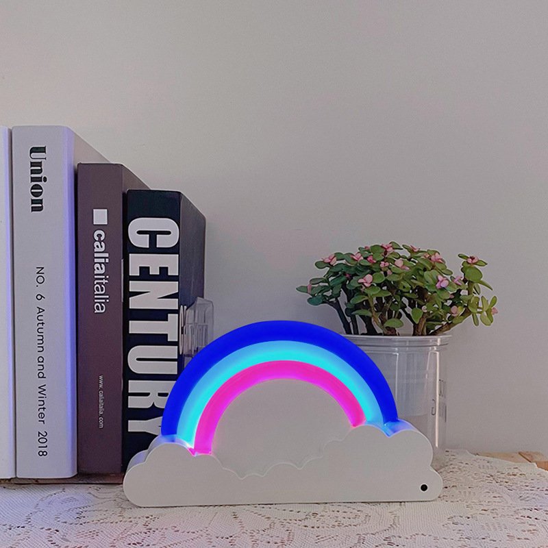 Rainbow night light colorful bedside lamp romantic bedroom atmosphere decoration