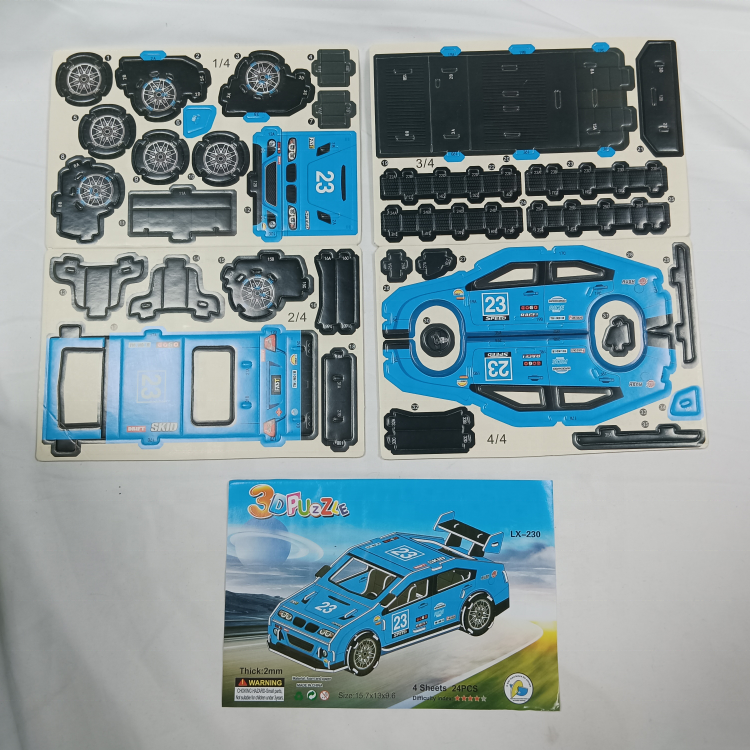 3D Puzzle Light Die-cut EVA Sheet Craft Car Mold Printing Customize Design Children Craft Sheets 3d puzzle Printing