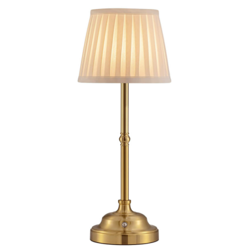 Luxury modern fabric lampshade Solar rechargeable cordless LED table lamp indoor Living room bedroom decor touch USB desk light
