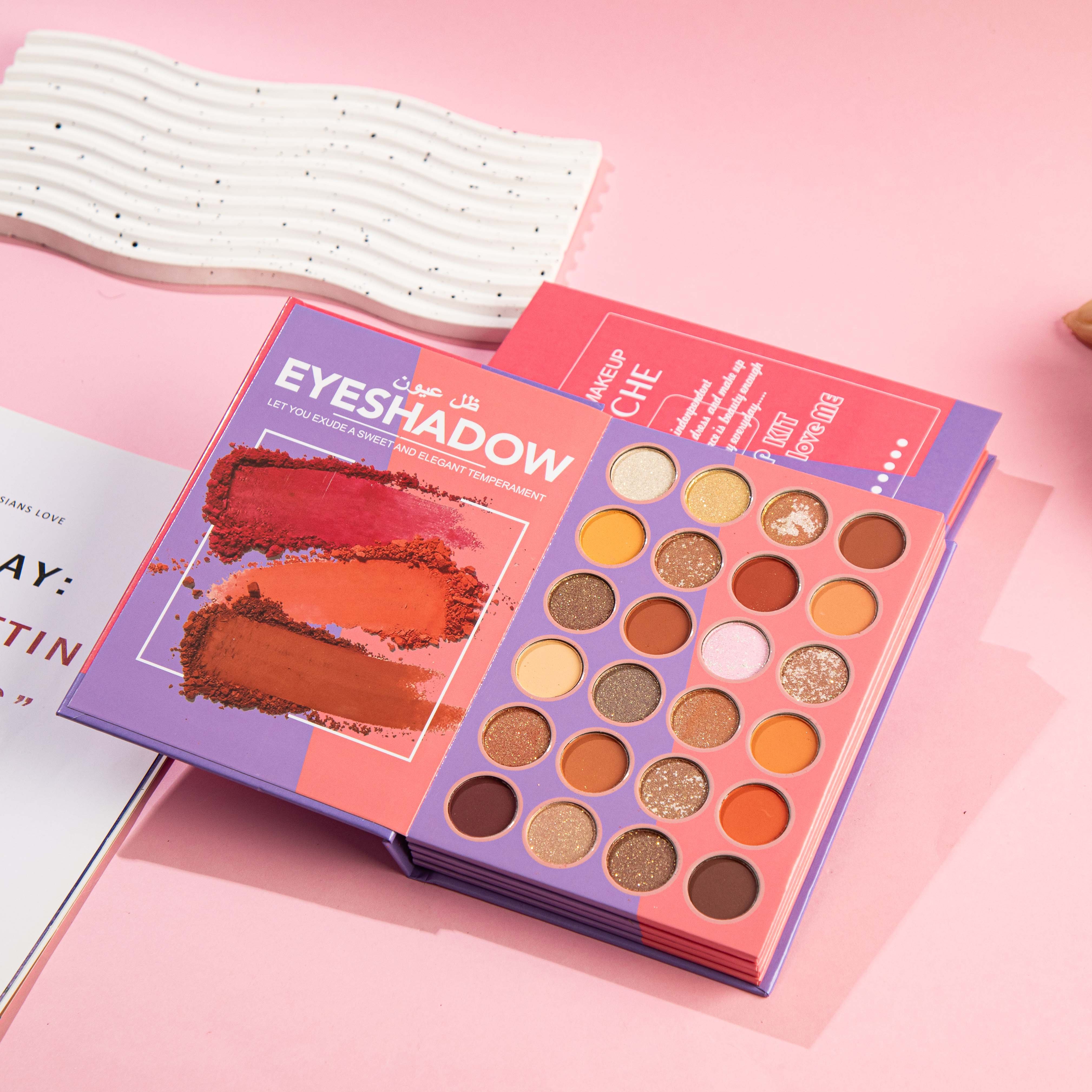 New 2024 Pressed Glitter Eyeshadow Book High Pigment Long Lasting Waterproof Vegan Customizable Eyeshadow Palette