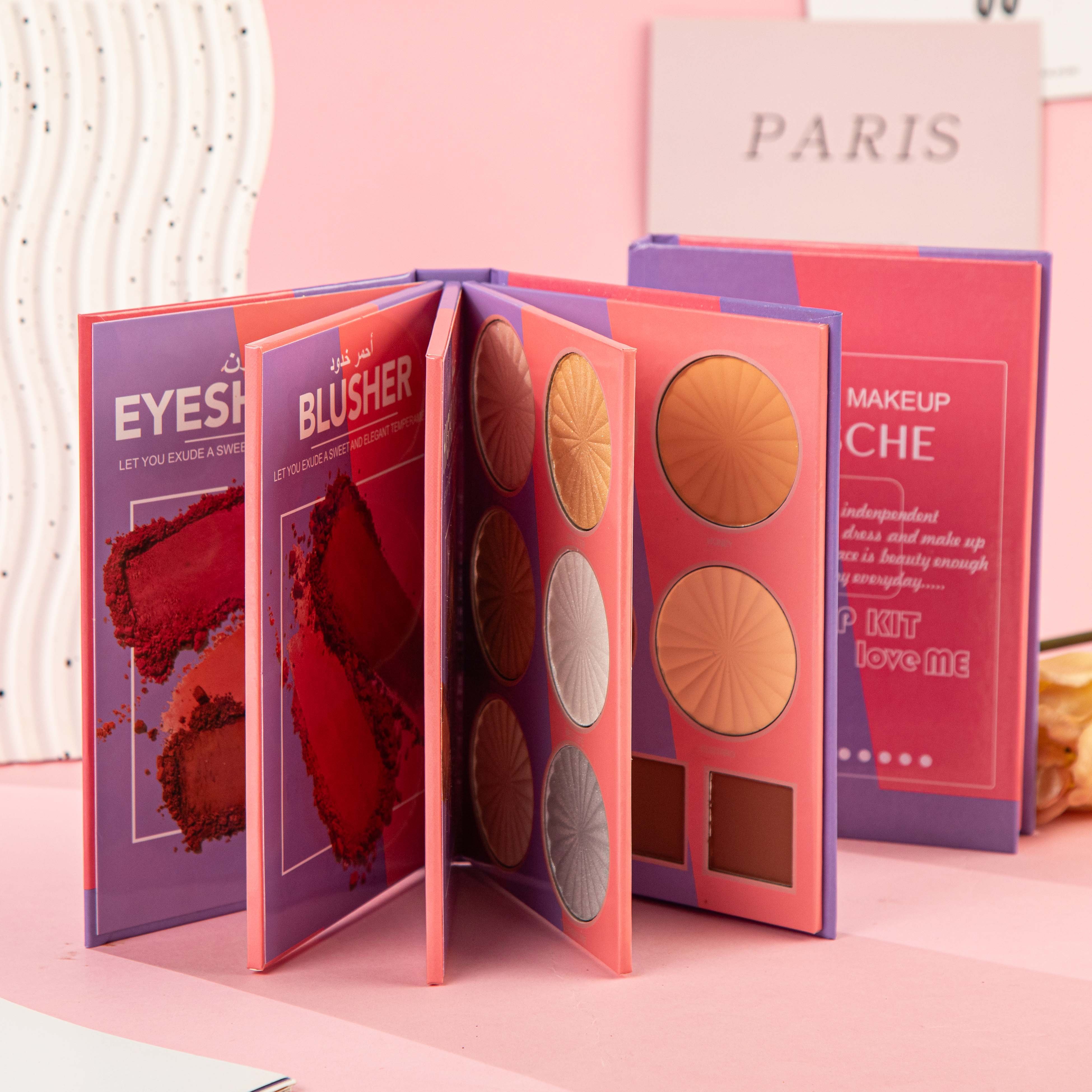 New 2024 Pressed Glitter Eyeshadow Book High Pigment Long Lasting Waterproof Vegan Customizable Eyeshadow Palette