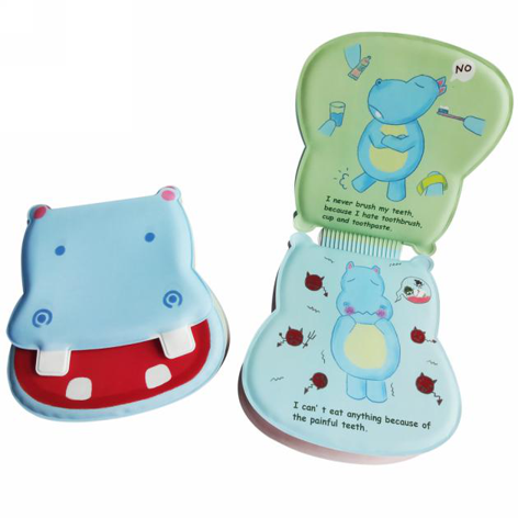 New Cute Animals Design Bath Book with Hippo Hand Puppet for Kids Bathroom PEVA Book Child Book Printing