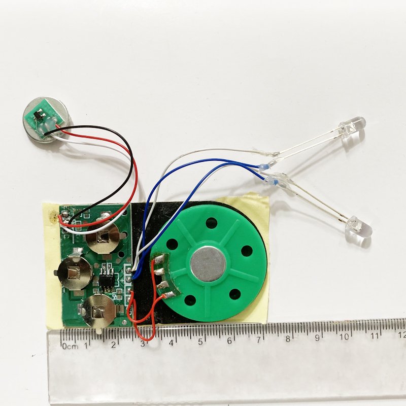 Chinese wholesale music sound voice chip module with led light for diy musical greeting card sound module for toys and books