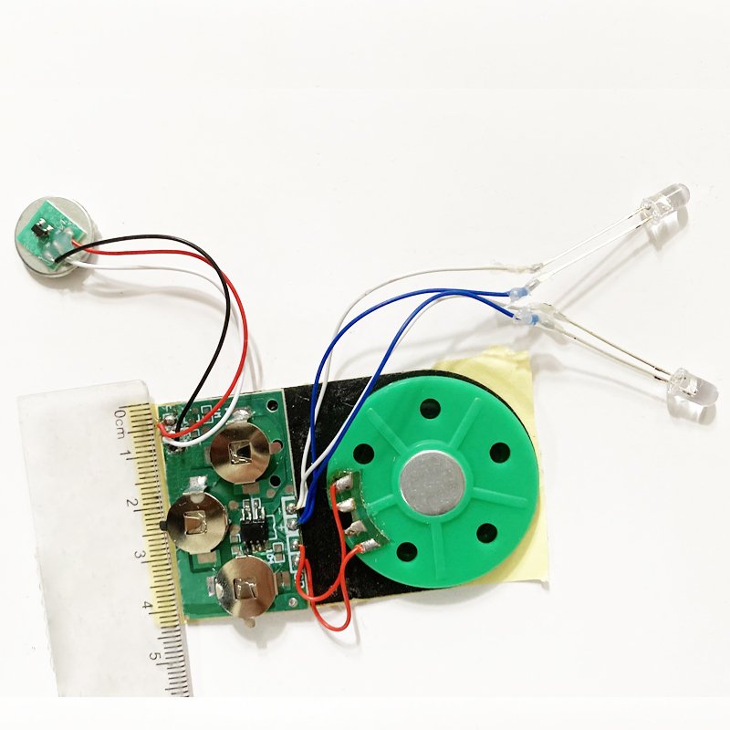 Chinese wholesale music sound voice chip module with led light for diy musical greeting card sound module for toys and books
