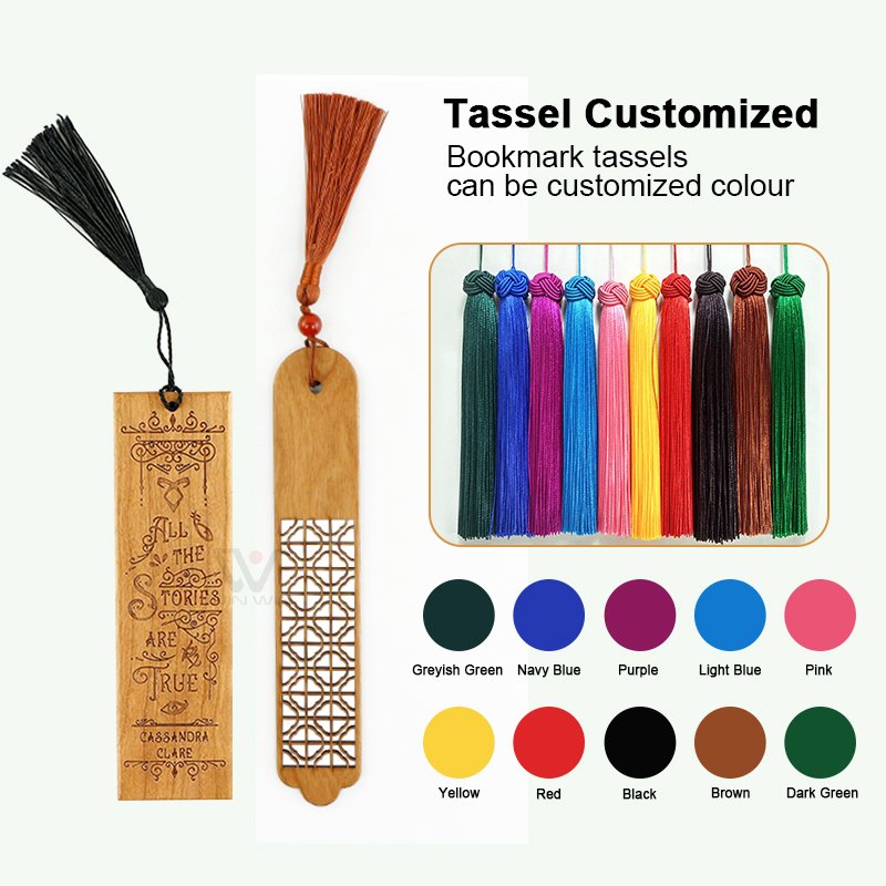 Cherry Wooden Blank Bookmark DIY Crafts Ornament Wooden Engraved Wood Art Business Gift