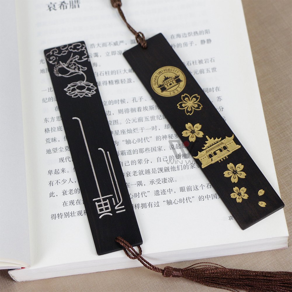 Cherry Wooden Blank Bookmark DIY Crafts Ornament Wooden Engraved Wood Art Business Gift