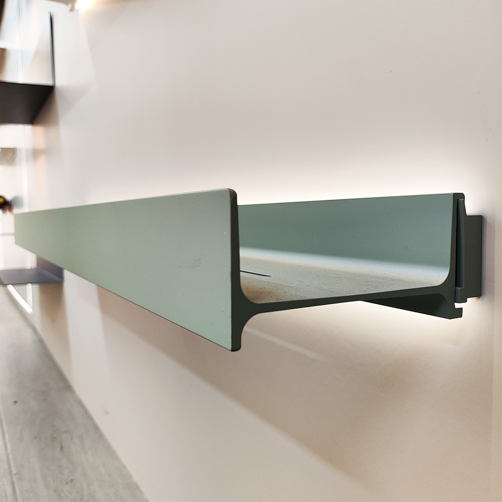 Office Wall Hanging Plant Metal Rack Shelf Rectangular Wall Mount White Aluminium Profile Led Floating Shelf With Plug And Usb