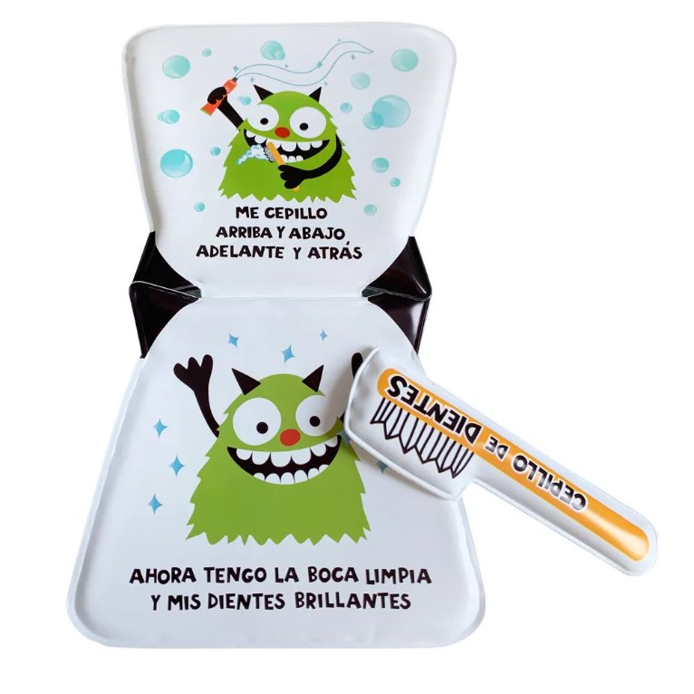 New Cute Monster Bath Book with Toothbrush Toy Creative Bathroom Toys Activity Waterproof Pages