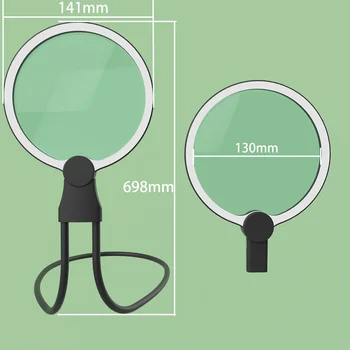 Hands Free Magnifying Glass withBright LEDs Light for Close Work,Neck Wear Magnifier for Reading Books,Sewing