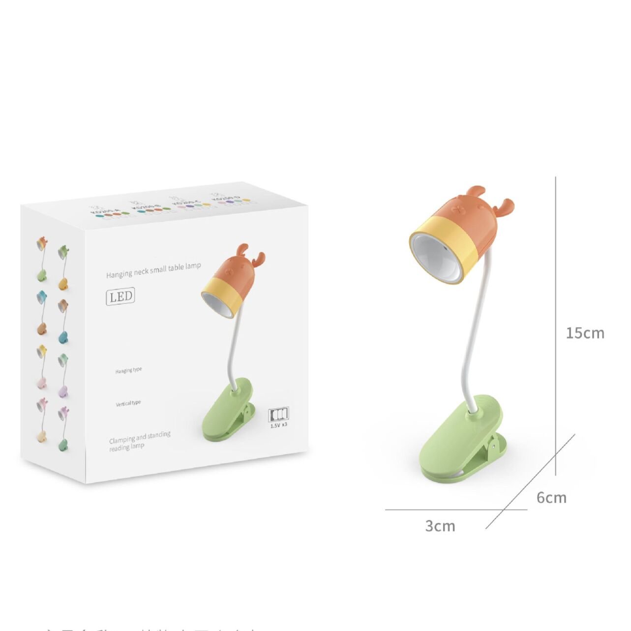 Portable Cartoon Bear Daylight Flexible Easy Clip Night Reading Lamp For Kids Gift