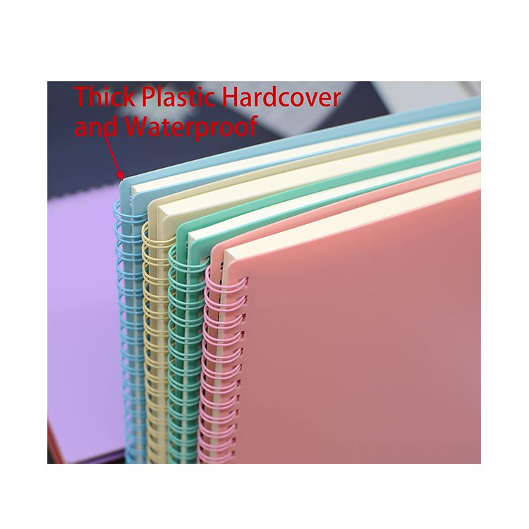 manufacturer hot selling OEM Journal thick PP hardcover waterproof Notebooks light color Diary 7mm lined spiral bible Journal