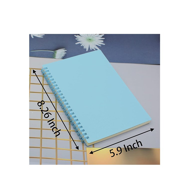 manufacturer hot selling OEM Journal thick PP hardcover waterproof Notebooks light color Diary 7mm lined spiral bible Journal