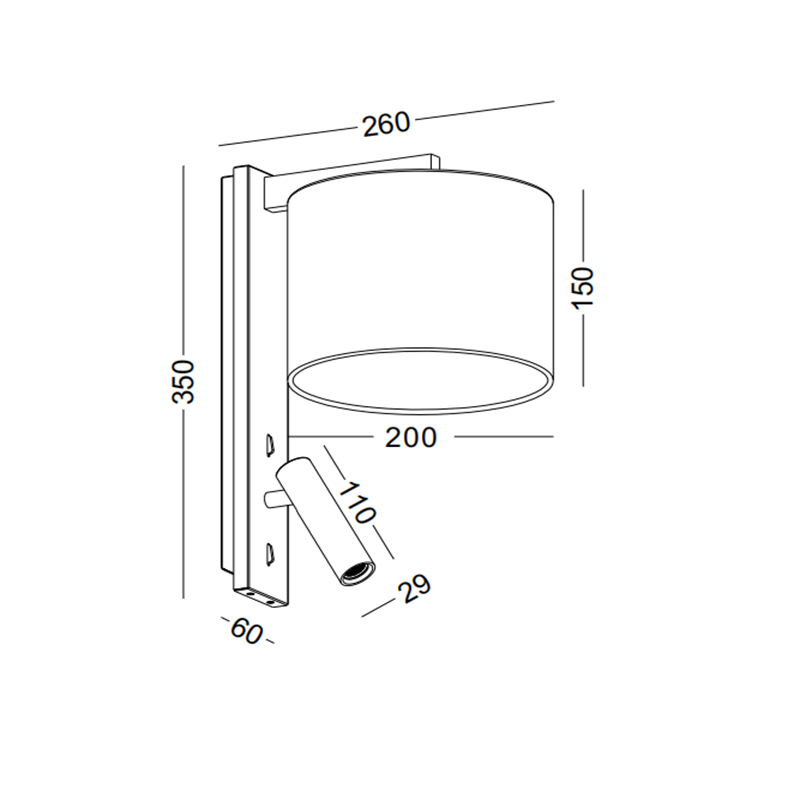modern high quality design 3W white aluminum steel book led reading light