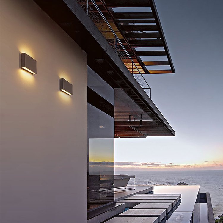 Led wall lamp Charging treasure wall lamp outdoor damp proof aluminum square up and down light wall lamp garden