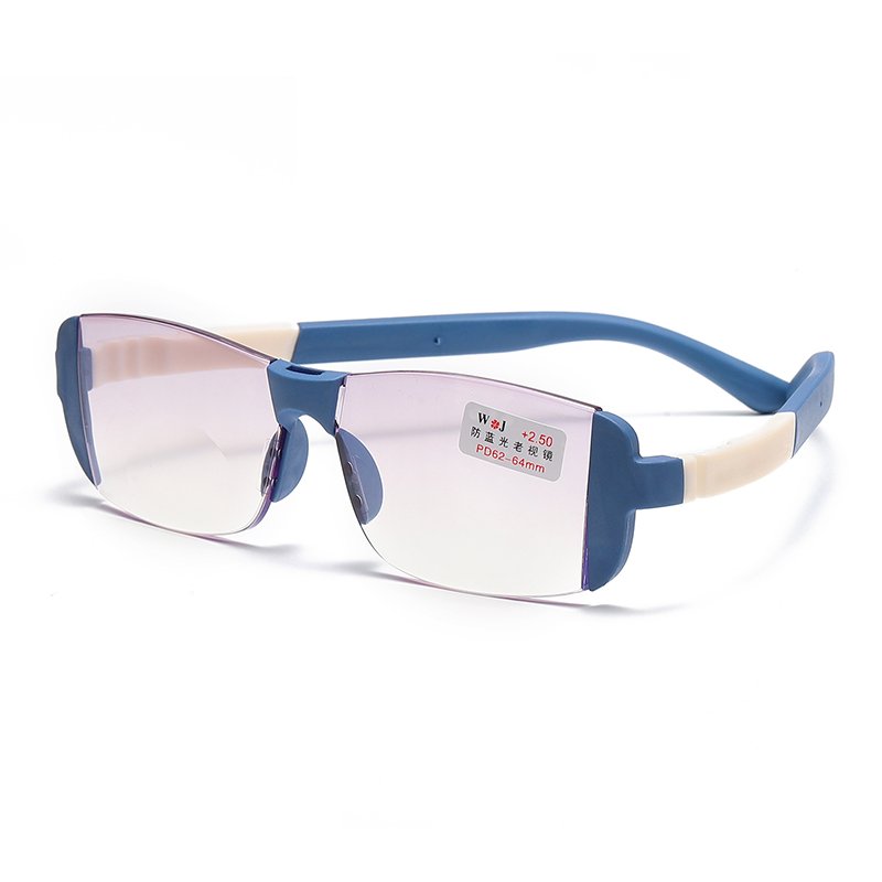 Wholesale Manufacturers' Slim Bifocal PC Frameless Reading Glasses Radiation Proof Anti-Blue Light Presbyopia Magnifying Glasses