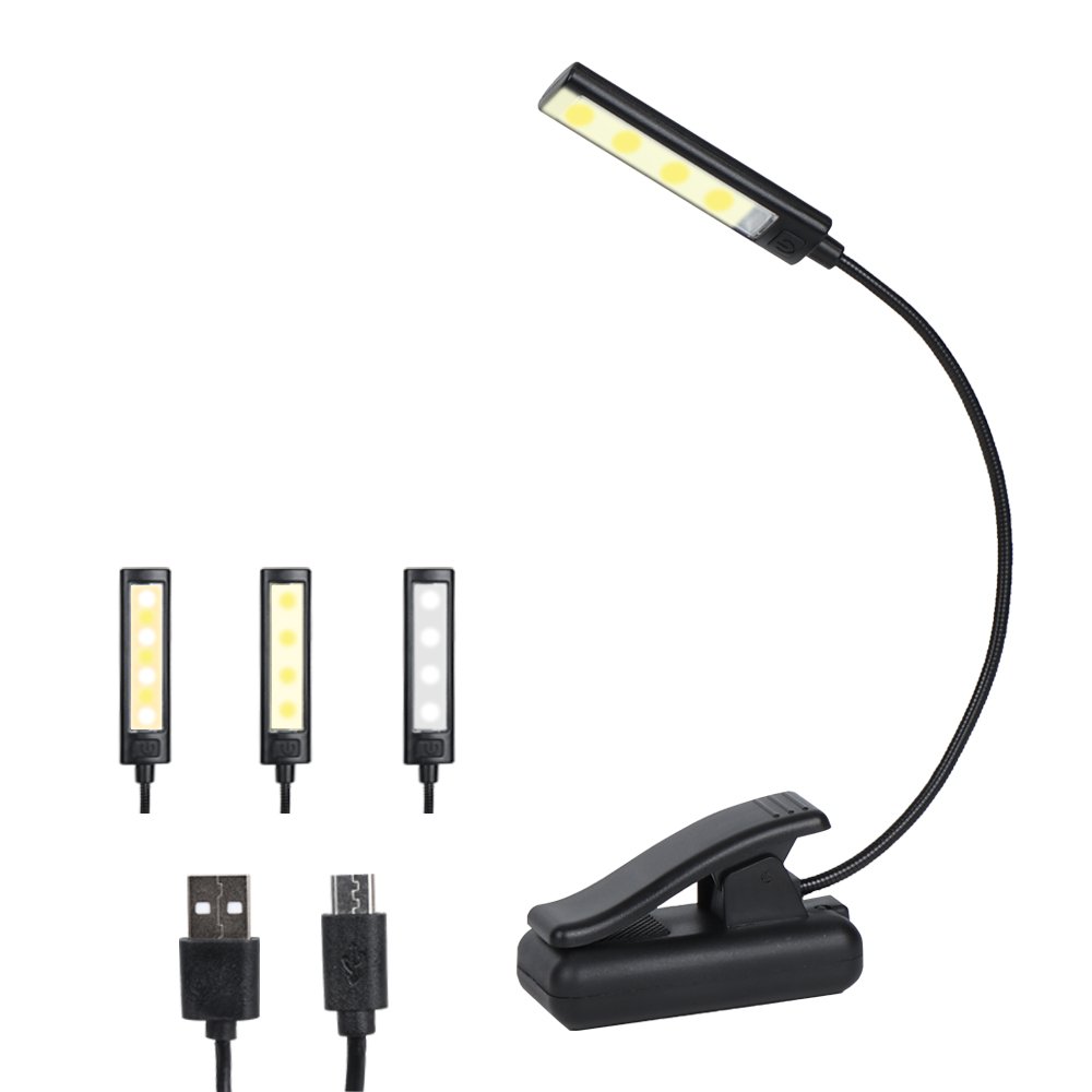 O08-0033 9 LED USB Rechargeable Reading Light Flexible Book Light Read Easy Clip On With 3 Brightness Settings Book Light