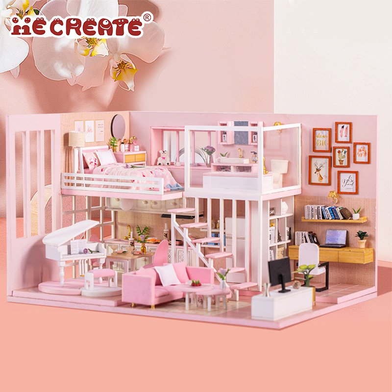 IIECREATE Wooden Handmade Birthday Gift K-047 Dream Girl Heart DIY Miniature DollHouse