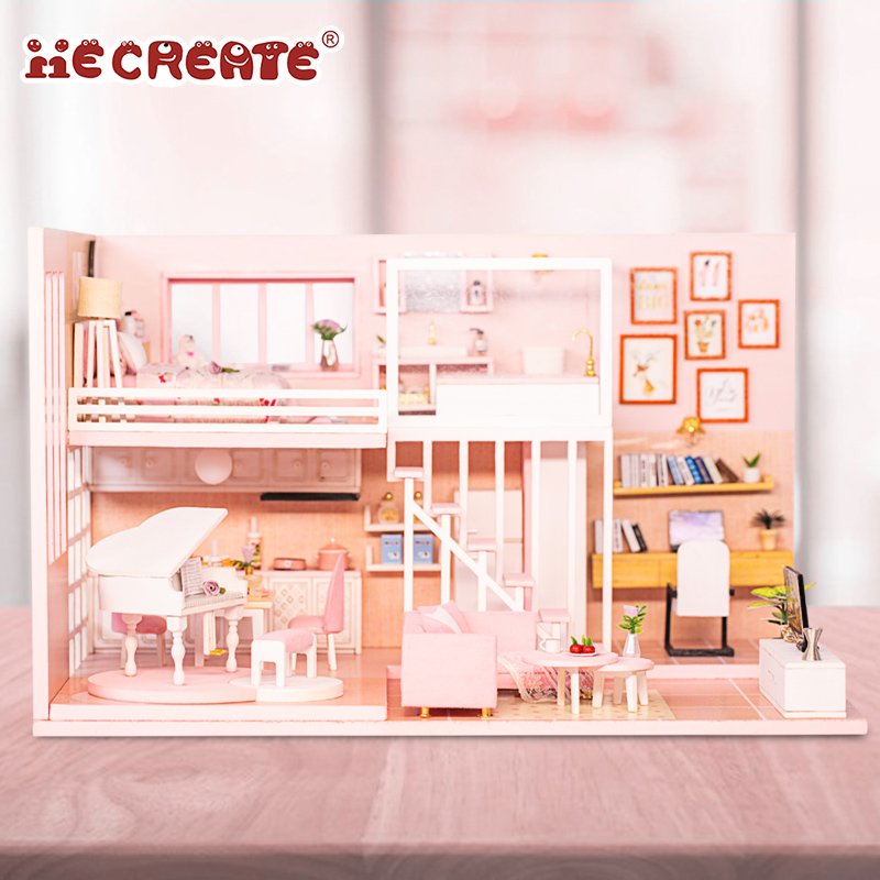 IIECREATE Wooden Handmade Birthday Gift K-047 Dream Girl Heart DIY Miniature DollHouse