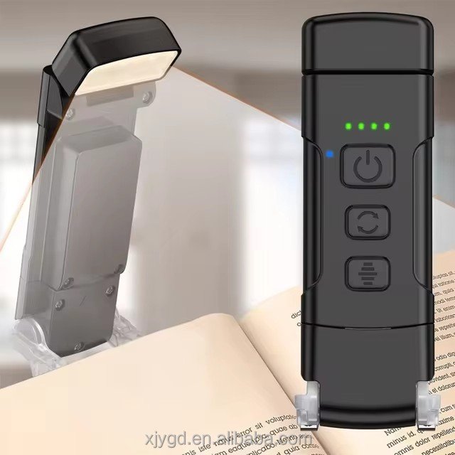 Book Light with Timer USB Rechargeable 3 Colors & 5 Brightness Reading Light Clip-on Read Lamp Bookmark Night Light Book Lamp