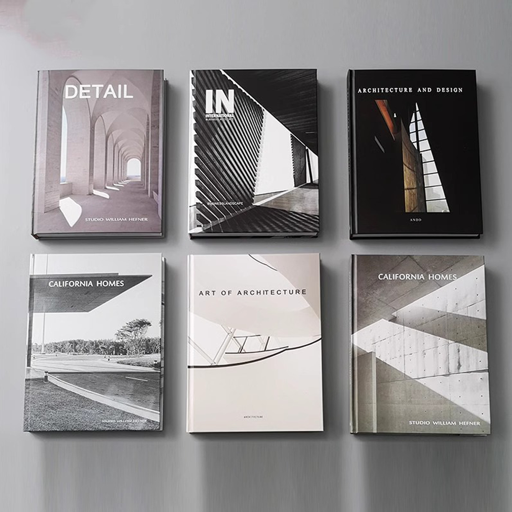 Large Simple Black and White Gray Decorative Book Flip-able Foreign Coffee Table Books Soft Decoration Ornaments