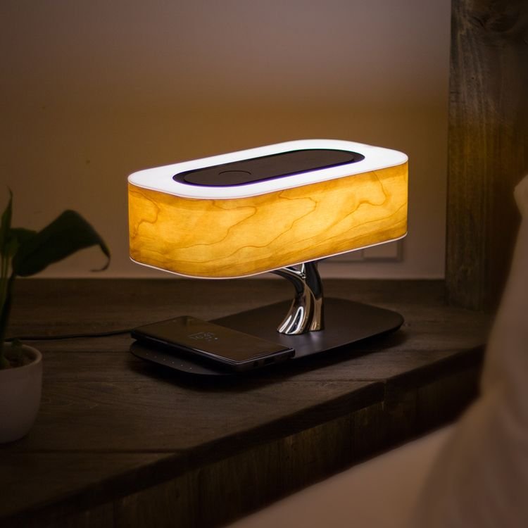 High performance Low Price Wireless Phone Charger with alarm clock Nightstand Touch Table Light for Bedroom