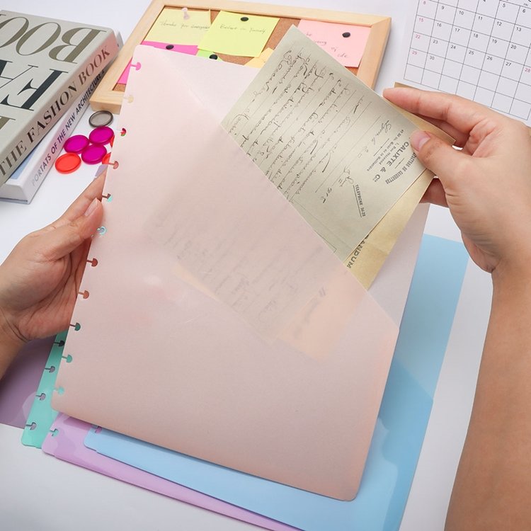 Letter Size Discbound Dividers 11 Holes Discbound Notebook Divider Plastic Disc Planner Pocket Pages Folders Inserts Accessories