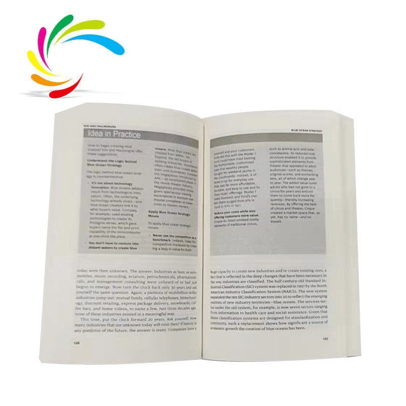 Light modern Softcover A5 manufacturer cheap stock book On Strategy business management English print books for adults