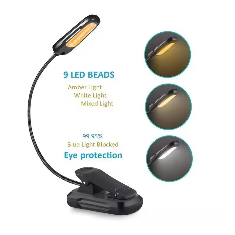 Mini USB Rechargeable Book Light Desk Lamp Flexible Clip LED Reading Light For Reading