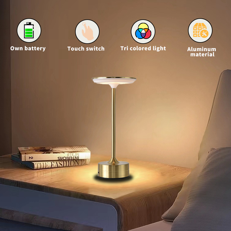 Modern cordless bar lamp Hotel cafe decorative light led touch control charging lamp
