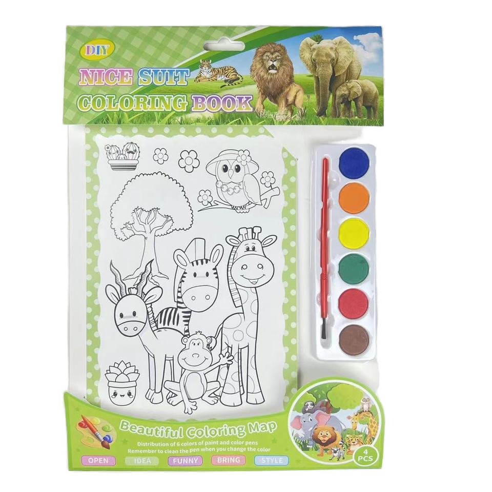 Children's Watercolor Graffiti doodle drawing Book and water Color Puzzle Light preschool kids painting Book